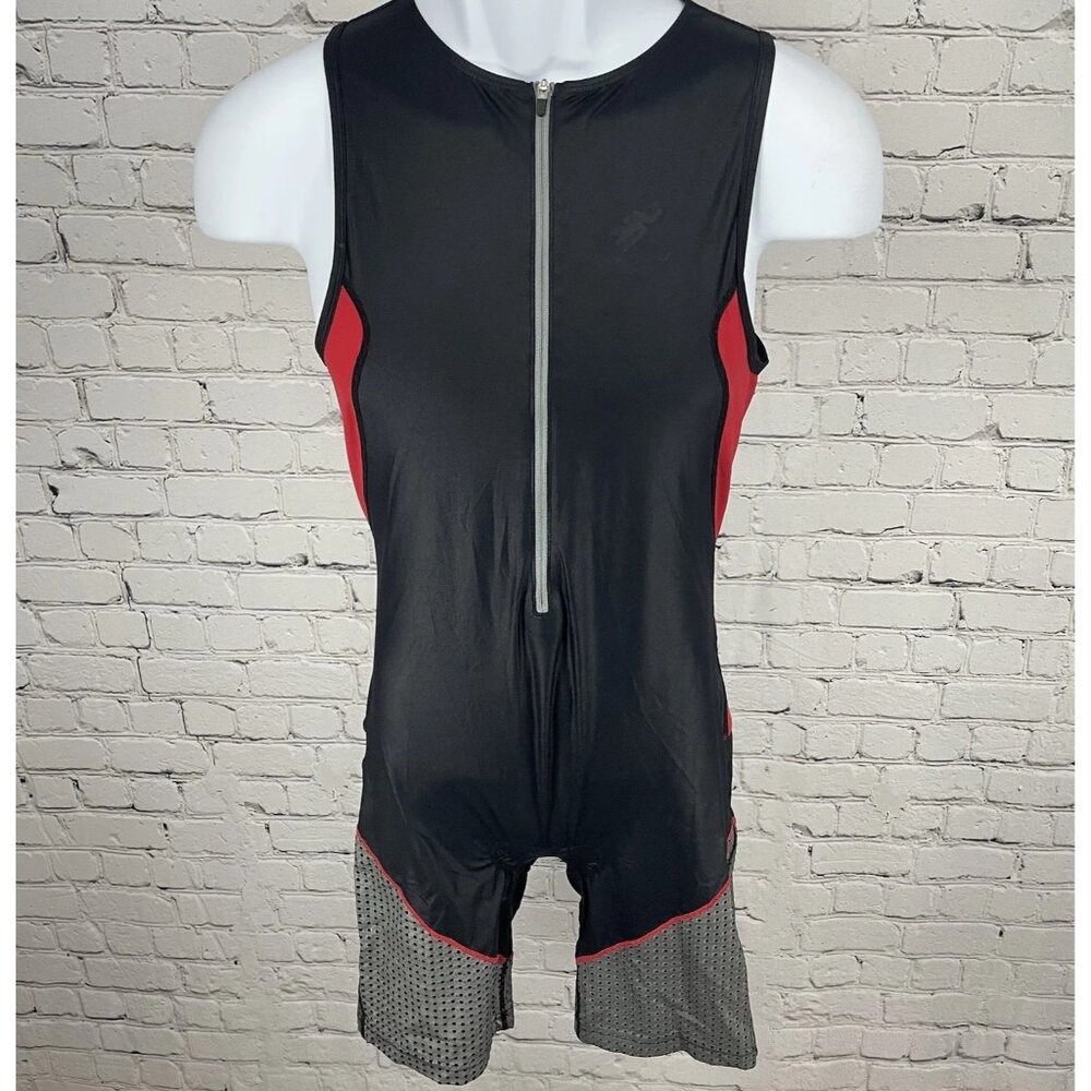 Rocket Science Sports Black Triathlon Sleeveless Zipped Racing Suit Size Large L